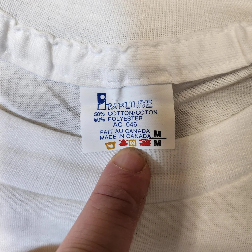 Bundle Of Blank Vintage Made In Canada White Tees. 90s Or 80s Deadstock - Picture 3 of 4